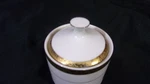 Sango Deville Gold Trim Covered Sugar Bowl #8463. Fixed Price $14.95.