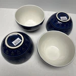 Euro Ceramica Fez Blue Set Of Cereal Bowls 5 1/2 X 3 1/4 H Cobalt. Fixed Price $31.99.