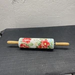 Pioneer Woman Floral Ceramic Rolling Pin Wood Handles Retired 2812DMT Sweet Rose. Fixed Price $39.99.