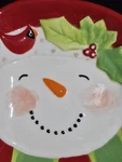Certified Internal Smiley Face Snowman 3D Bowl Snowgirl Colorful Candy Dish 7X 6. Fixed Price $15.00.