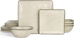 Famiware Dinnerware Sets For 4, Ocean Square 12-PIECE Kitchen Plates And Bowls. Fixed Price $123.17.