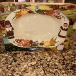 "the Pilgrim Pair" Collectible Thanksgiving Oval Serving Bowl Publix. Fixed Price $21.00.