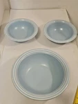 Pfaltzgraff Lot Of 3 Terrace Aqua Blue Serving And 2 Soup/cereal Bowls. Fixed Price $49.99.
