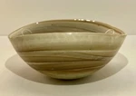 Studio Glass Art End Of Day Mariposa Slag Alabaster Tone Folded Bowl Italy Wow. Fixed Price $59.99.