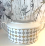 Ikea Gokvalla Serving Bowl W/ Lid 2 Qt Soup Tureen Multicolor Diamonds New Box. Fixed Price $45.00.