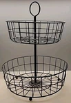 2 Tier Fruit Basket For Kitchen Regal Trunk & Co, Wire Organizer Bowl F.... Fixed Price $15.00.