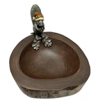 Vagabond House Wood Nut Bowl W/ Pewter Standing Squirrel With Hat. Fixed Price $35.99.
