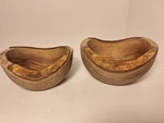 2 Olive Wood Salad Dipping Or Appetizer Bowls KD1070. Fixed Price $35.00.