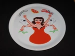 Di Alessi Massimo Giacon Pizza Plate Four Armed Woman. Fixed Price $43.99.