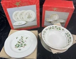Season Of Wonder Holiday Christmas Dishes 2 Nib W/4 Salad Plates & Ceral Bowls. Fixed Price $39.95.