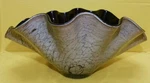 Jozefina Krosno Poland Art Glass Vase Marble Burgundy Console Bowl 17". Fixed Price $59.99.