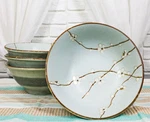 Set Of Japan Made Sakura Cherry Blossoms Porcelain Ramen Soup Large Bowls 46OZ. Fixed Price $81.99.