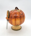 Grasslands Road Footed Pumpkin Dip Bowl W/ Lid & Spreader Thanksgiving. Fixed Price $12.00.
