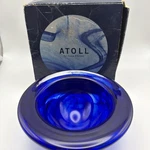 Kosta Boda Sweden Atoll Cobalt Blue Swirl Crystal Bowl 7IN. Fixed Price $29.03.