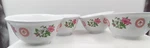 Chalice Melamine Rice Sushi Bowls Dish Asian Floral White Taiwan 2008 Set Of 4. Fixed Price $17.99.