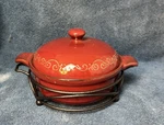 Tastefully Simple Dip Crock With Lid And Serving Rack #421860 - Look!. Fixed Price $14.88.