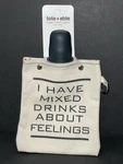 Tote + Flask & Shot Glass Beverage Canvas Canteen Portable Foldable 8OZ. Fixed Price $12.99.