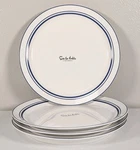 Sur Table Classic Bistro Dinner Plates 10.5" Blue Stripe Set Of 4 Brand New. Fixed Price $49.95.