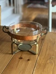 Nilsjohan Sweden Traktor Gourmet Glass Copper Brass Soup Casserole 481620 Mcm. Fixed Price $85.00.