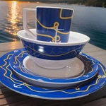 Galleyware Non-skid Plates Boat Rv Anchors 4 Dinner, Salad, Bowls, 3 Cups. Fixed Price $75.00.