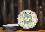 Set Of Temptations PPJN-843204 8" Salad/dessert Plates "confetti" Scalloped. Fixed Price $29.99.