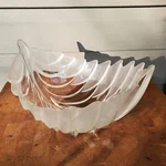 Waltherglas Germany Clear & Frost Leaf 9"X11.5"X6.25" Glass Fruit Bowl In Box. Fixed Price $29.95.