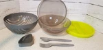 Pampered Chef Salad To Go Meal Prep Travel Container Set Bowl Lid Fork Spoon.... Fixed Price $14.95.