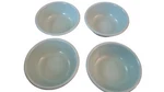 4 Vintage Zak Design Aqua Melamine Bowls 6". Fixed Price $17.90.