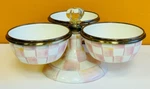 Mackenzie-childs 89945-740 Rosy Check Triplicity, (3) 1.5 Cup, Pinch Bowls. New!. Fixed Price $289.00.