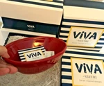 Nib Red Fresh Vietri Viva Italy Oval Bowl Pottery Salad Cereal Soup 6.5". Fixed Price $22.75.