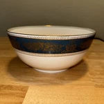 Wedgwood Columbia Blue & Gold R4509 Large Salad Serving Bowl. Fixed Price $250.00.