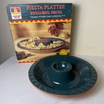 Vintage Chip & Dip Serving Bowl Mexican Fiesta Party - Green W/terra Cotta. Fixed Price $24.99.