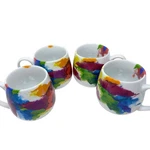 Nwot Konitz Germany Coffee Mugs Tea Cups Lot 4 Rainbow Watercolor Splash Round. Fixed Price $79.95.