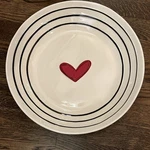 New Heartful Home Red Black Polk Dot Serving Bowl - By Tracy Pesche. Fixed Price $10.00.