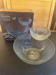 Arcoroc Country Wheat Chip & Dip 3 Pc Glass Bowl Set Made In France Box. Fixed Price $28.99.