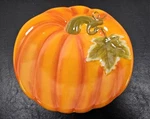 Wal-mart Stores Pumpkin Shaped Ceramic Salad Plate 8IN Dishwasher Microwave Safe. Fixed Price $38.00.