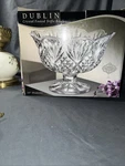 Nib Vintage Godinger Dublin Crystal Footed Trifle Bowl. Fixed Price $40.00.