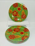 Temp-tations Melamine Green Poppy Passion Dinner Plates Set Of 8. Fixed Price $44.99.