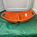 Rachael Ray 14 Ceramic Divided Baker / Server Oval Dish Handles = Orange H017. Fixed Price $19.99.