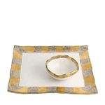 Michael Wainwright 260585 Tempio Luna Gold Square Tray & Bowl. Fixed Price $239.20.