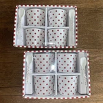 Crofton 8 Sets Porcelain Bowls With Spoons Red Dots New. Fixed Price $23.00.