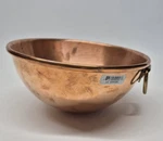 Vintage Copper Old New Stock 2-QT 8.5" Whisking Round Mixing Bowl Brass Ring Mcm. Fixed Price $39.99.