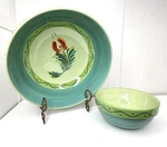 Gail Pittman Southern Living Provence Serving Bowls Chip Dip Green Garland Set. Fixed Price $94.99.