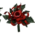 2 Vintage Christmas Department 56 Metal Holly Ribbon Candle Holder Dept. Fixed Price $12.99.