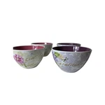 Julia Minasian Gratitude Love Purple Pink Stoneware Cereal Soup Bowls Set Of 4. Fixed Price $48.00.