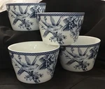 (4) 222 Fifth Porcelain Adelaide Blue And White Floral Birds Multi Purpose Bowl. Fixed Price $44.90.