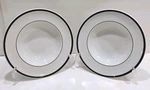 Williams Sonoma Brasserie Serving Bowl 9" Green Trim Soup Japan Set Of 2. Fixed Price $29.99.