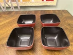Gibson Home Rave Black Soup Cereal Bowls Square Asian Inspired 6". Fixed Price $25.48.