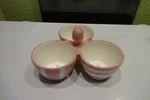 Pampered Chef Pink Bowl Trio Help Whip Cancer 3-PART Candy Condiment Dish. Fixed Price $9.99.
