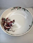 (6) Pier 1 Winter Wonders Christmas Santa & Reindeer Ceramic Bowl 8" Holiday. Fixed Price $125.00.